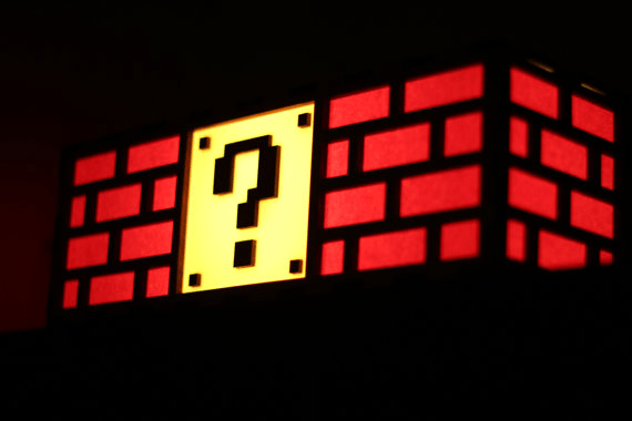 Colorful Mario Question Mark Block Lamp