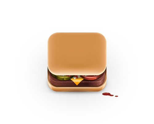 Square Icons Of Food