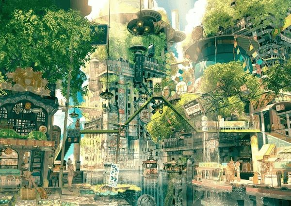 幻想的なのに生活感のある映画のような世界の画像 Fantasy Life Style4 Design