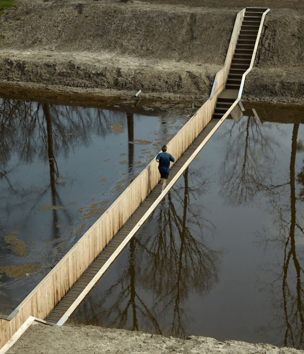 Sunken Bridge Allows Pedestrians to Walk Below Water