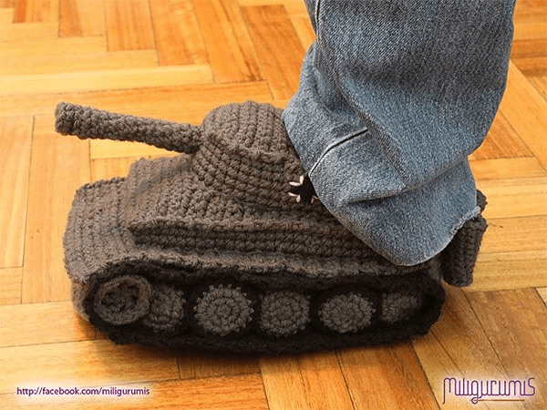 Panzer Tank Knit Slippers