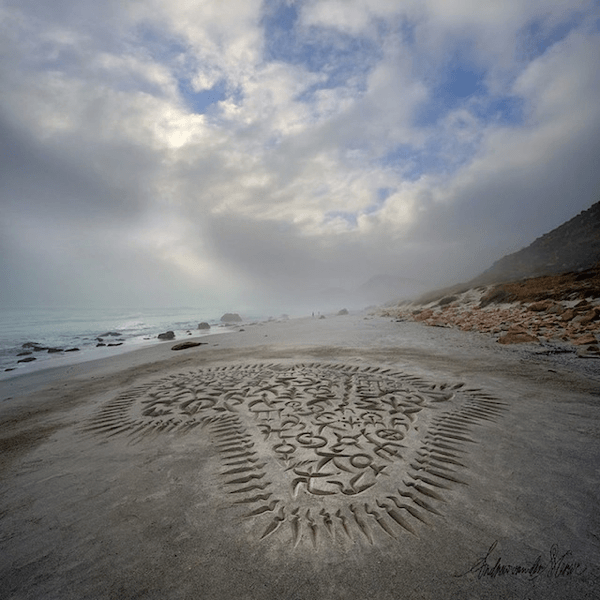 Amazing Beach Calligraphy