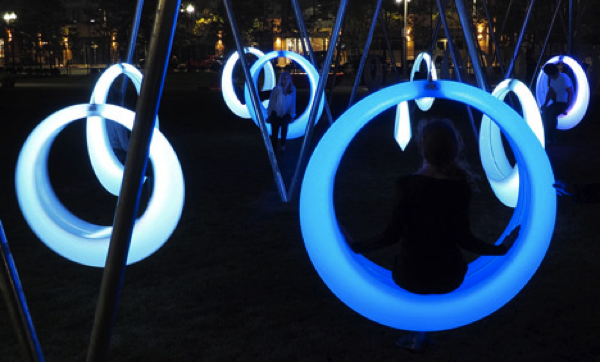 glowing sircular swings