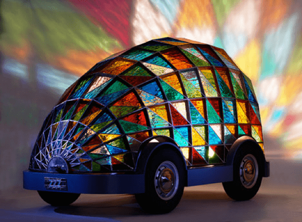 stained glass car