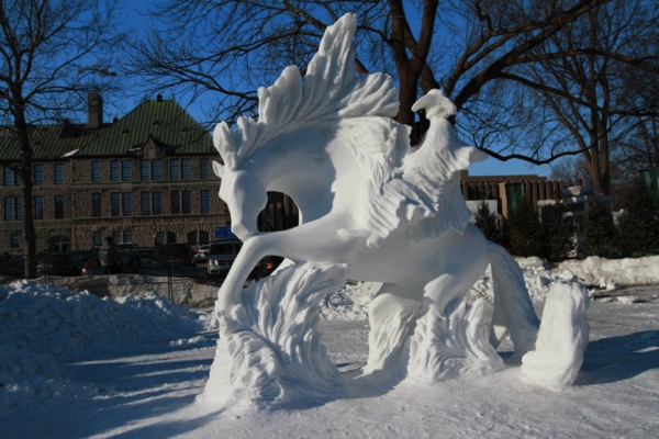 impressive snow sculpturs
