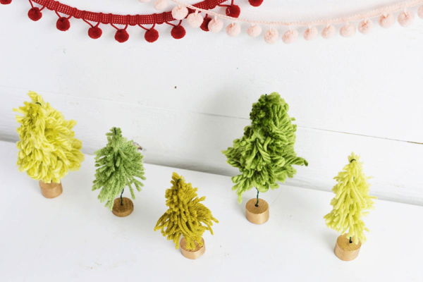 DIY Mini Yarn Christmas Trees