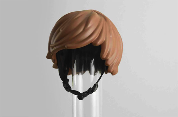 Playmobil hair helmet