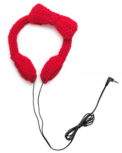 リボンがかわいい毛糸のヘッドホン - CROCHET BOW HEADPHONES -