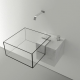 透明で栓がない！？ 浮いているみたいな斬新なデザインの洗面台 - Minimalist Kub Basin